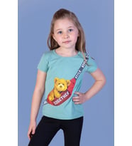 Toontoy Kız Çocuk Çanta Baskılı Tişört (Yeşil)