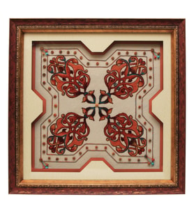 e38 EL İŞÇİLİĞİ KEÇE YILDIZ ŞEKİLLİ TABLO 81*81 cm - 4428