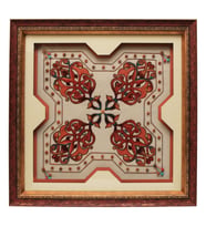 e38 EL İŞÇİLİĞİ KEÇE YILDIZ ŞEKİLLİ TABLO 81*81 cm - 4428