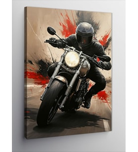 Kanvas Tablo Hızlı Bir Motorcu