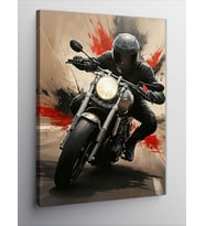 Kanvas Tablo Hızlı Bir Motorcu