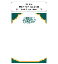 İslami Mektup Kağıdı (12 Adet A4 Boyut)