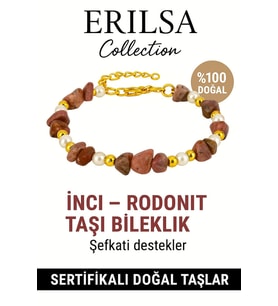 Sertifikalı Kırık Taşlı Model İnci Rodonit Taşı Bileklik – Sevgi ve Denge Enerjisi (Çok Renkli)