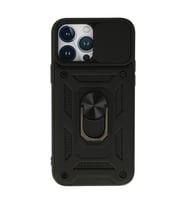 Apple iPhone 13 Pro Max Kılıf Pars Lens Yüzüklü Silikon - Siyah