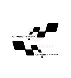 Citroen C3 İçin Uyumlu Aksesuar Kapı Altı Oto Sticker Siyah Sağ/Sol 2 Parça 40*15 Cm