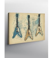 Kanvas Tablo Vintage Gitar Koleksiyonu