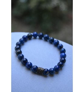 STONEAGE Lacivert Renk Lapis Lazuli Doğal Taş Unisex Bileklik Hem Kadın Hem Erkek Kullanabilir