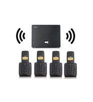 Gigaset 4 Dahili Dect Telsiz Kablosuz Telefon Santrali Siyah