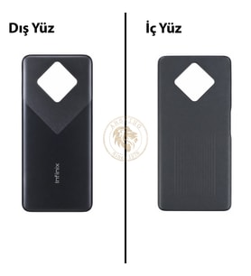 Infinix Zero 8 Siyah Uyumlu Arka Kapak Arka Cam Batarya Pil Kapağı Lazer Kesim Back Cover