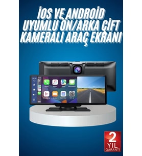 4k Ultra Araç İçi Ön Ve Arka Kameralı Ekran Hd 2 Kameralı Torpido Üstü Araç Multimedya