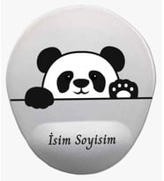Kişiye Özel El Sallayan Panda Desenli Mouse Pad Bilek Destekli