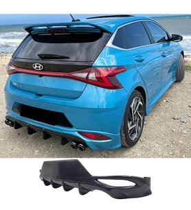 Hyundai i20 Arka Ek Difüzör Siyah Plastik 2019+ Arka-difizör-bodykit-ek-karlık