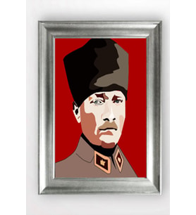 Gümüş Çerçeveli Atatürk Tablo cv1245