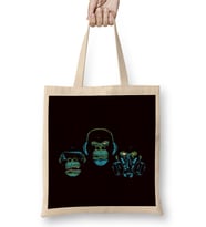 See Hear Speak No Evil Japan Japanese Wise Monkeys Gorilla Bez Çanta Uzun Saplı