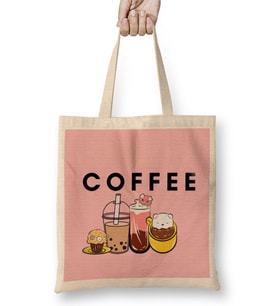 Funny Coffee Drinks Art Lover Gift Quote Vintage Retro Bez Çanta Uzun Saplı