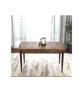 Açılabilir 70x114 cm Yemek Masası, Barok Ahşap Desen, Kor Serisi