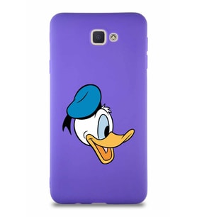 Samsung Galaxy J7 Prime Soft Premier Kapak Donald Duck-F Tasarımlı Silikon Kılıf - Mor (Şeffaf)