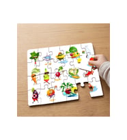 Mutlu Sebzeler- Tasarımlı 24 Parça Ahşap Çocuk Puzzle MPK1192
