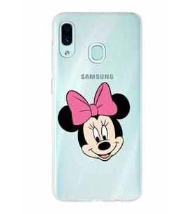Samsung Galaxy A30  Kapak Minnie Mouse Tasarımlı Şeffaf Silikon Kılıf