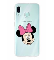 Samsung Galaxy A30  Kapak Minnie Mouse Tasarımlı Şeffaf Silikon Kılıf