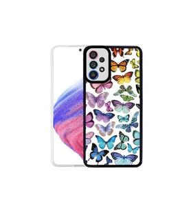Samsung Galaxy A33 5G Uyumlu Kılıf Zore M-Fit Desenli Kapak (Kelebek Mavi)
