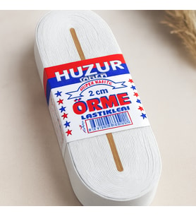 Yassı Geniş Paça Lastik 2 cm Beyaz - 10 m