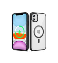 Apple iPhone 11 Uyumlu Kılıf M-safe Wireless Şarj Özellikli Silikon Zore Ege Kapak (Siyah)