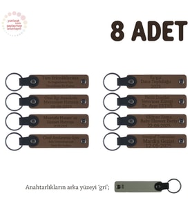 Açık Kahverengi & Gri, Stadyum Işıltısını Seven Taraftar Grupları İçin, İsim Yazılı 8' li Anahtarlık