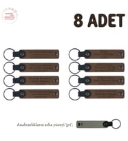 Açık Kahverengi & Gri, Stadyum Işıltısını Seven Taraftar Grupları İçin, İsim Yazılı 8' li Anahtarlık
