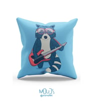 Moud's Çift Tarafı Baskılı Music Wolf Desenli Tekli Kırlent Kılıfı