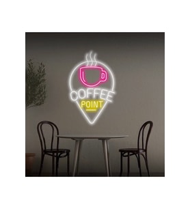 COFFEE POINT Yazılı ve Şekilli Neon Tabela