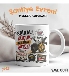 Ustaya Özel Komik Kupa – Spiral Küçük Masraf Büyük Baskılı Seramik Kupa