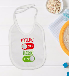 BK Kids Umut Off Tasarımlı Beyaz Bebek Mama Önlüğü-1