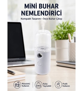 Mini Şarjlı Buhar Nemlendirici – Taşınabilir, Enerji Tasarruflu, Kablosuz Kullanım Yeni Nesil