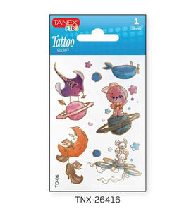 Tanex 7,5x10,5mm Gezegen-Uzay Mini Tatoo TNX-26416