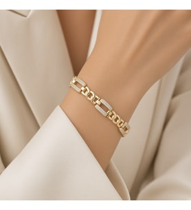 STİL İNCİSİ/XUPING JEWELRY DİKDÖRTGEN ZİRKON TAŞLI BİLEKLİK