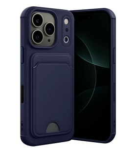 Newface Apple iPhone 17 Pro Kelvin Kartvizitli Silikon - Lacivert