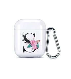 PrintiFy Apple Airpods 1. Nesil Uyumlu Harf Tasarımlı Şeffaf Silikon Kılıf - S