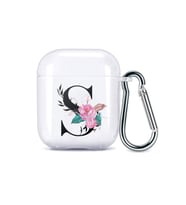 PrintiFy Apple Airpods 1. Nesil Uyumlu Harf Tasarımlı Şeffaf Silikon Kılıf - S