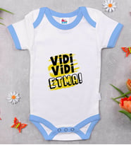 BK Kids Vidi Vidi Etma Tasarımlı Mavi Bebek Body Zıbın-1