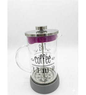 French Press - Filtre Kahve Ve Bitki Çayı Demliği 600ml Gri