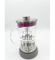 French Press - Filtre Kahve Ve Bitki Çayı Demliği 600ml Gri