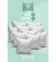 10 Adet Diamant Plus Kare Kırlent Yıkanabilir Antialerjik Silikon Elyaf Yastık 40x40cm 400 gr (Beyaz)