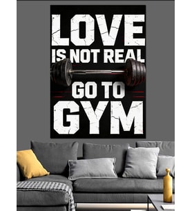 "Love Is Not Real" Motivasyon Dekoratif Kanvas - Mdf Ahşap Tablo