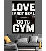 "Love Is Not Real" Motivasyon Dekoratif Kanvas - Mdf Ahşap Tablo