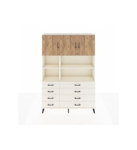 Arges Dolap 8 Raflı 8 Çekmeceli 3 Kapaklı 132x30x195 Aytaşı-Çam/Aytaşı