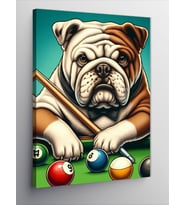 Kanvas Tablo Bilardo Oynayan Sevimlli Köpek