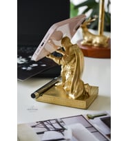 Şövale Kalem Ve Telefon Tutucu Tasarım Gold Altın Renk Hediyelik Dekoratif