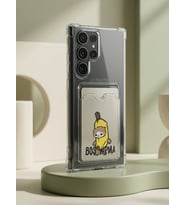 Samsung Galaxy S26 Ultra Boş Yapma Muz Detaylı Kart Bölmeli Şeffaf Telefon Kıl? - SSSSSS8060-5