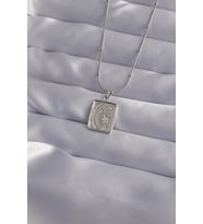 316L Çelik Zincir Gümüş Renk Zirkon Taşlı Ay Yıldız Figürlü Tarot Kolye 58 - SSSSSS7427-7